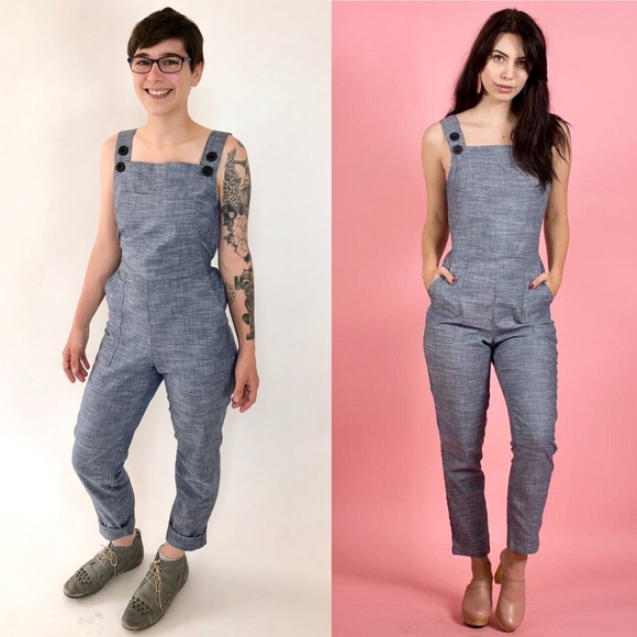 Nooworks Pants - NOOWORKS Chambray Cotton Overalls Jumpsuit - S